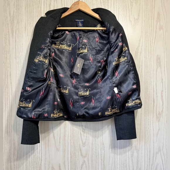 British Khaki Dark Grey Blazer Size S NWT - Picture 3 of 5